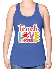 Teach Love Inspire 1443# - teacher -Racerback Tank