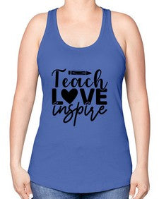 Teach love inspire 1442# - teacher -Racerback Tank