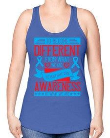 To become different from what we are we must have some awareness of what we are Style 11# - Self awareness -Racerback Tank