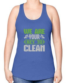 We are your key to clean Style 464# - cleaner -Racerback Tank