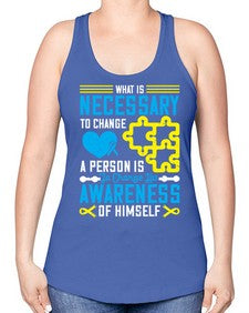 What is necessary to change a person is to change his awareness of himself Style 8# - Self awareness -Racerback Tank