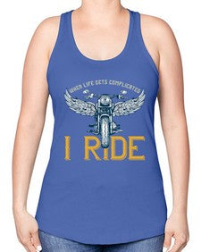 When life gets complicated 76# - motorcycle -Racerback Tank