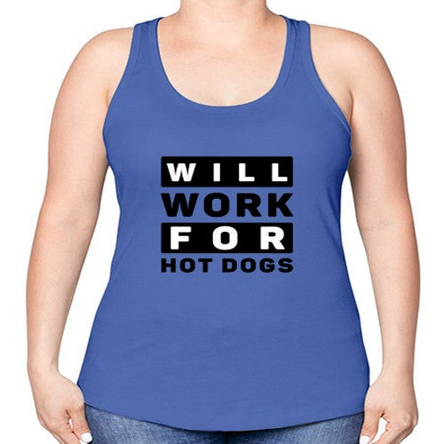 Will Work For Style 1# - dogs -Racerback Tank