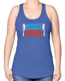 Worlds okayest plumber1665# - plumber -Racerback Tank