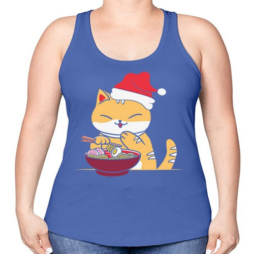 Xmas Kawaii Anime Shiba Inu Eating Ramen 289# - anime -Racerback Tank