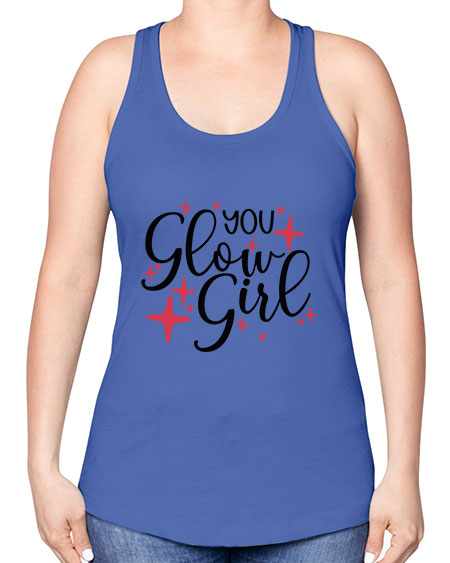 Yo Glow Girl Style 6# - beauty - fashion -Racerback Tank