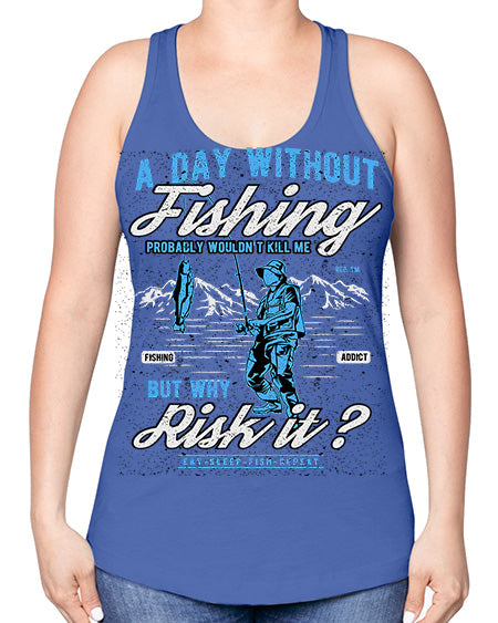 a day without fishing cs 68# - shark-fish -Racerback Tank