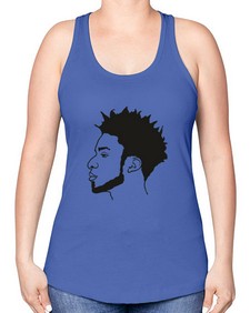 beardman 43# - black boys or men -Racerback Tank