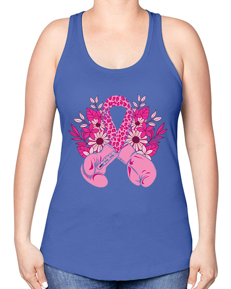 boxing gloves breast cancer - breast cancer -Racerback Tank