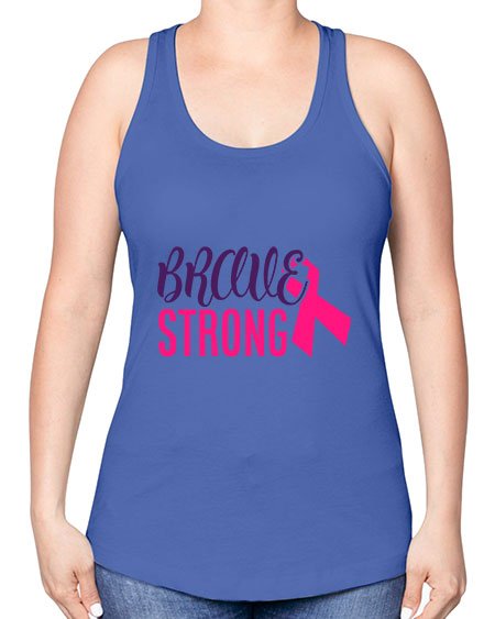 brave strong Style 15# - breast cancer -Racerback Tank