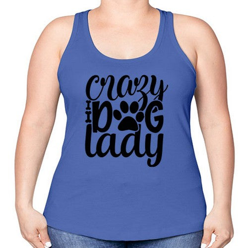 crazy dog lady Style 122# - dogs -Racerback Tank