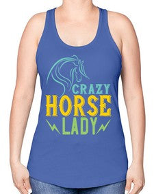 crazy horse lady Style 10# - horse -Racerback Tank