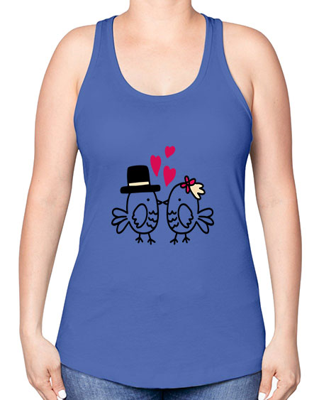 cute little birds 29# - birds -Racerback Tank