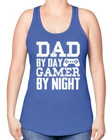 dad by day gamer by night 68# - video games -Racerback Tank