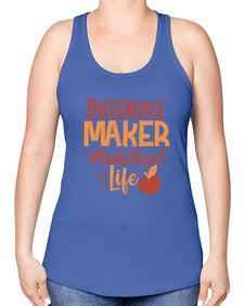 difference maker teacher life 710# - teacher -Racerback Tank