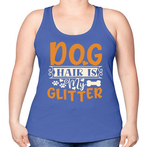 dog hair is my glitter 80# - dogs -Racerback Tank