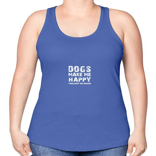 dogs make me happy 132# - dogs -Racerback Tank