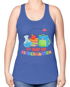 first day of Kindergarten 103# - kindergarten -Racerback Tank