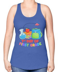 first day of first Grade 100# - first grade -Racerback Tank