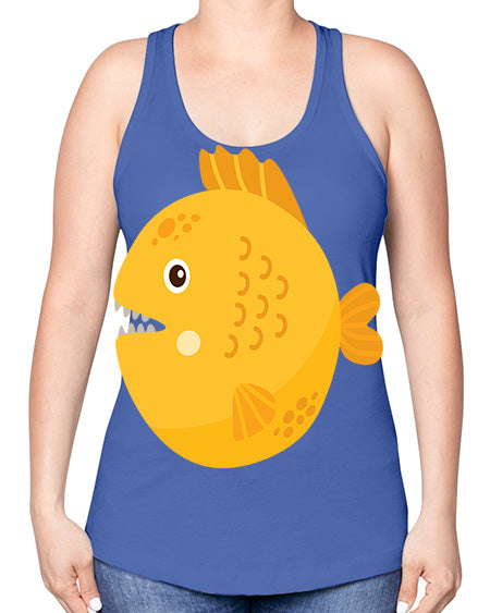 fish 55# - shark-fish -Racerback Tank