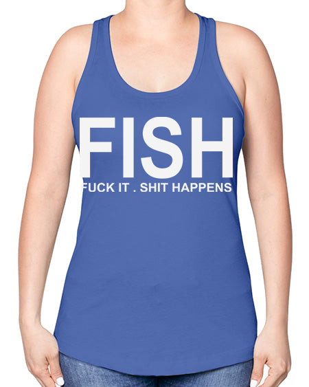 fish sarcastic t shirt 54# - shark-fish -Racerback Tank