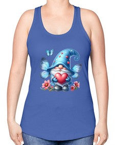 gnome with butterfly 01# - gnome -Racerback Tank