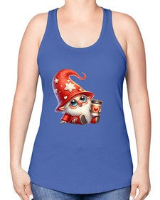 gnome with butterfly 04# - gnome -Racerback Tank