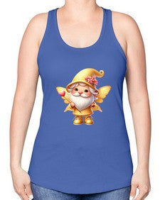 gnome with butterfly 05# - gnome -Racerback Tank