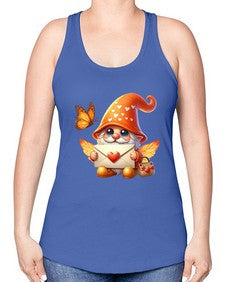 gnome with butterfly 06# - gnome -Racerback Tank