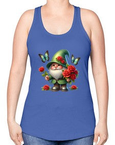 gnome with butterfly 11# - gnome -Racerback Tank