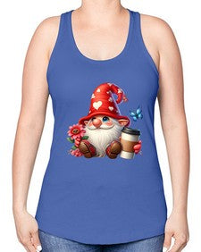 gnome with butterfly 12# - gnome -Racerback Tank