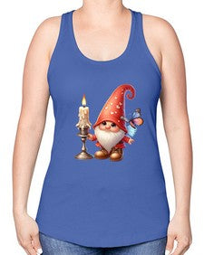 gnome with butterfly 16# - gnome -Racerback Tank