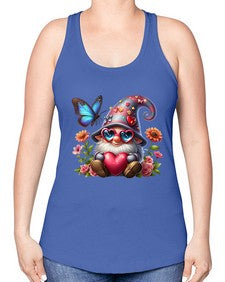 gnome with butterfly 17# - gnome -Racerback Tank