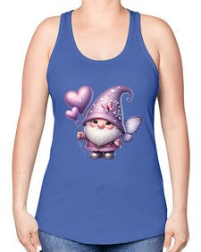 gnome with butterfly 25# - gnome -Racerback Tank