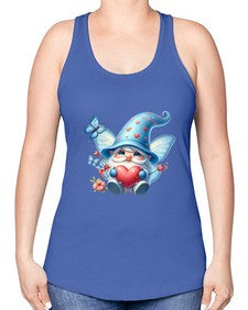 gnome with butterfly 28# - gnome -Racerback Tank