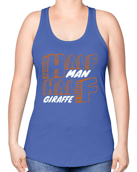 half man half giraffe - giraffee -Racerback Tank