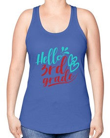 hallo third grade 231# - third grade -Racerback Tank