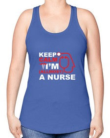 keep calm i m allmost a nurse 1024# - nurse -Racerback Tank