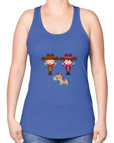 little cowboys 736# - western -Racerback Tank