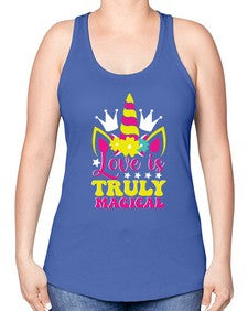 love is truly magical 270# - unicorn -Racerback Tank