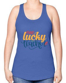 one lucky teacher Style 326# - teacher -Racerback Tank