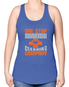 one stop commercial cleaning company Style 332# - cleaner -Racerback Tank