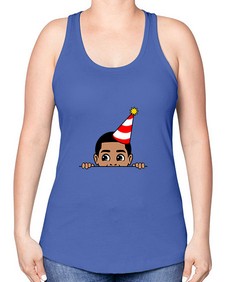 peekaboo afro birthday boy 21# - black boys or men -Racerback Tank