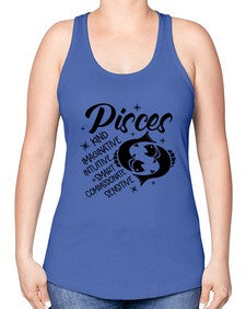 pisces 371# - pisces -Racerback Tank