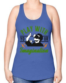 play with imagination 146# - video games -Racerback Tank