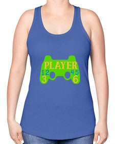 player 38# - video games -Racerback Tank