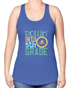 rollin into fifth grade 775# - fifth grade -Racerback Tank