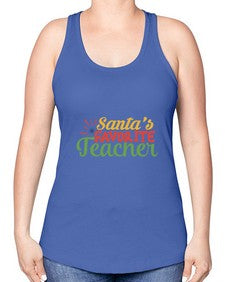 santas favorite teacher Style 351# - teacher -Racerback Tank