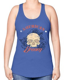 skullrose 1070# - skull and bones -Racerback Tank