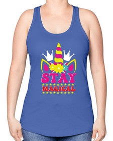 stay magical 425# - unicorn -Racerback Tank